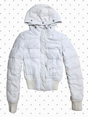 Abercrombie vintage white puffer jacket